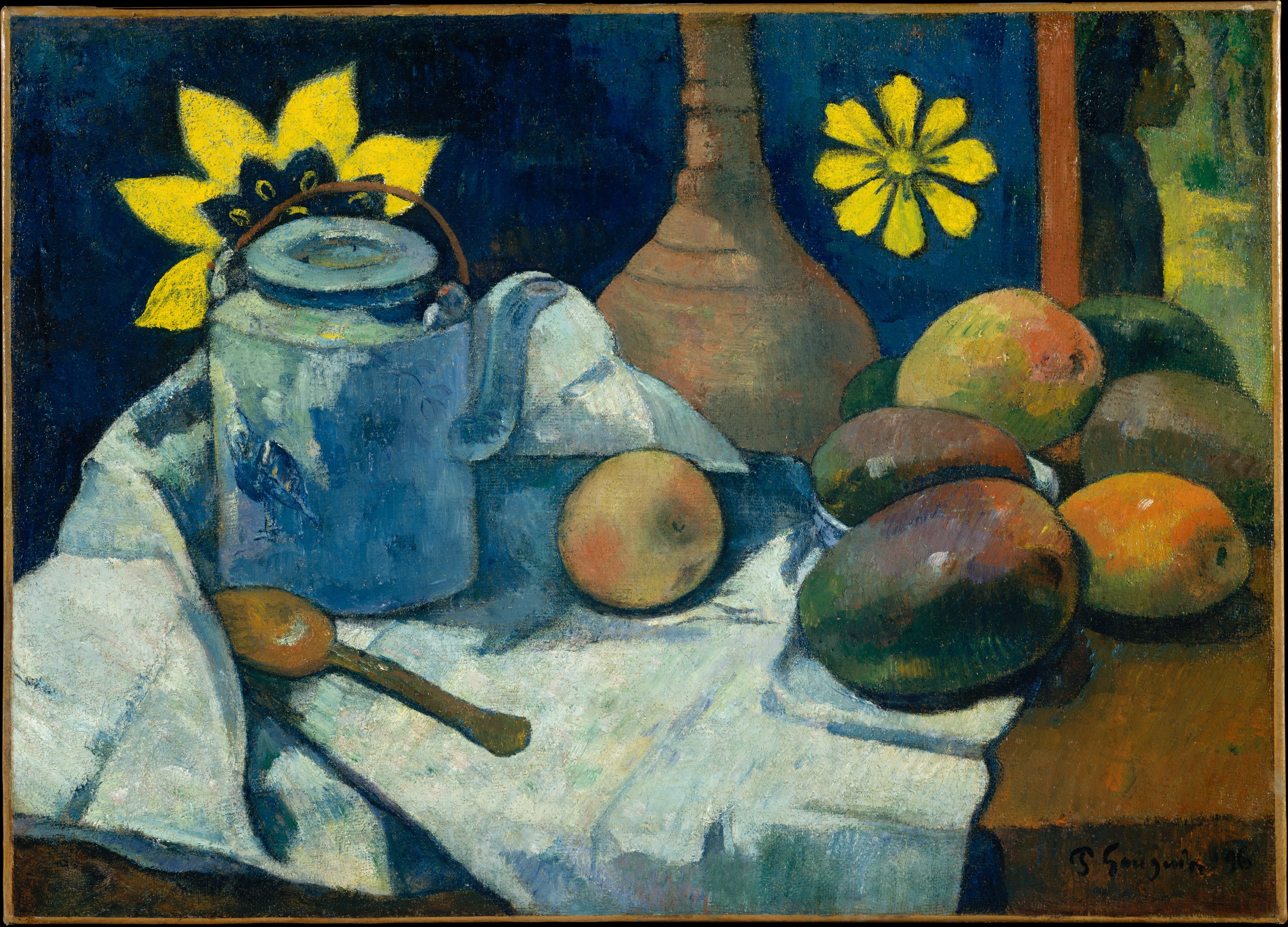 Paul Gauguin - Still Life with Teapot and Fruit - 1896